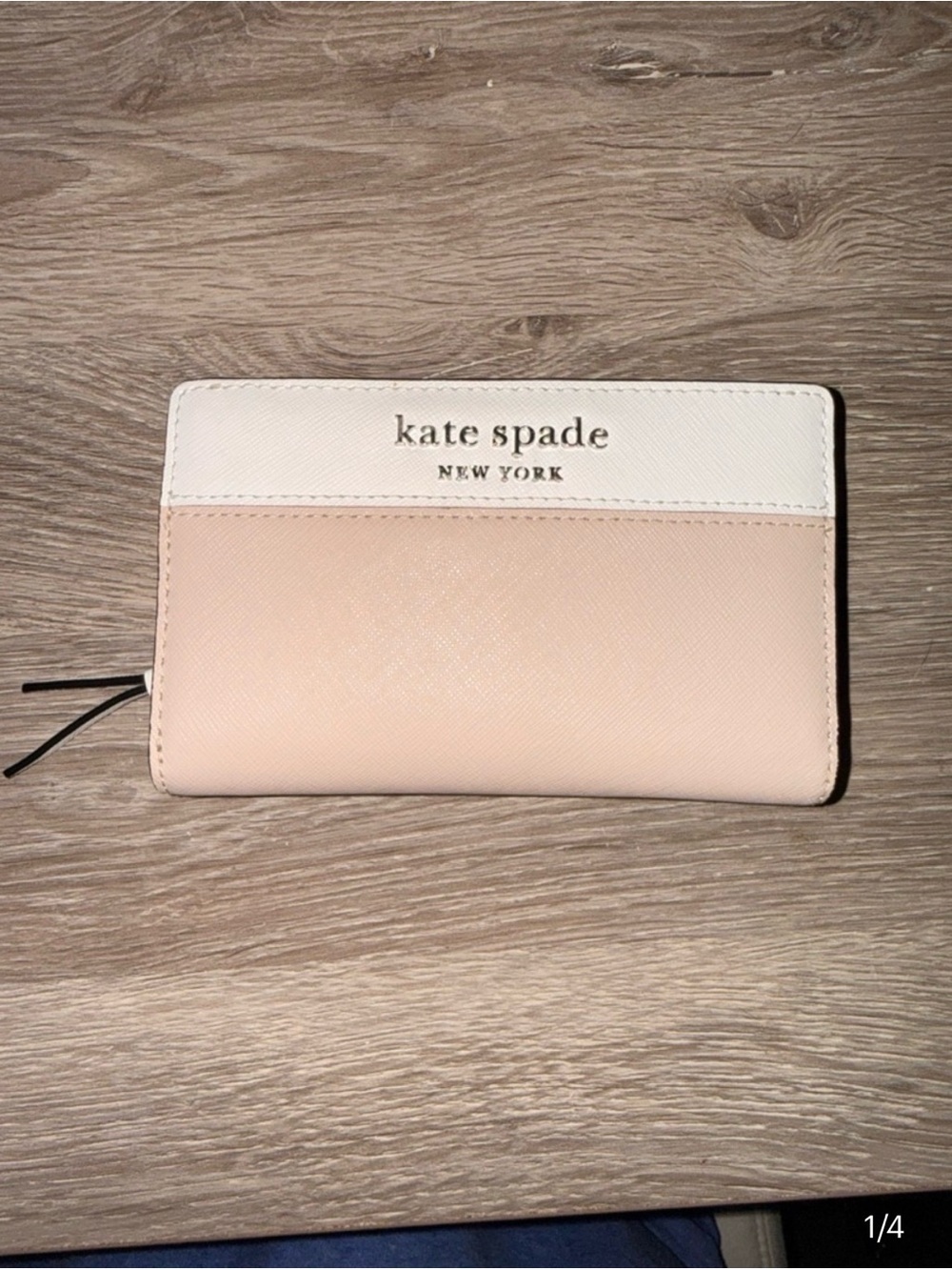 kate spade Two-Tone Blush and White Zip Wallet